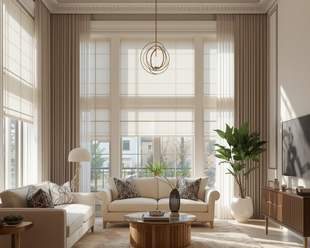 Beautiful window treatments for tall windows